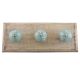 Sea Green Leaf Floral Ceramic Wooden Hooks 
